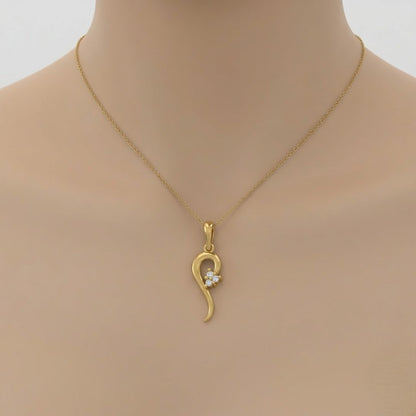 Slim Swirl Heart Pendant