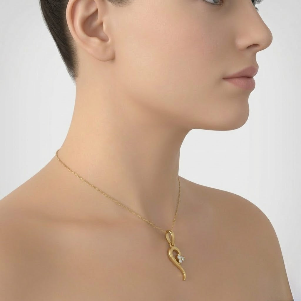 Slim Swirl Heart Pendant