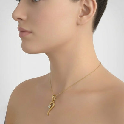 Slim Swirl Heart Pendant