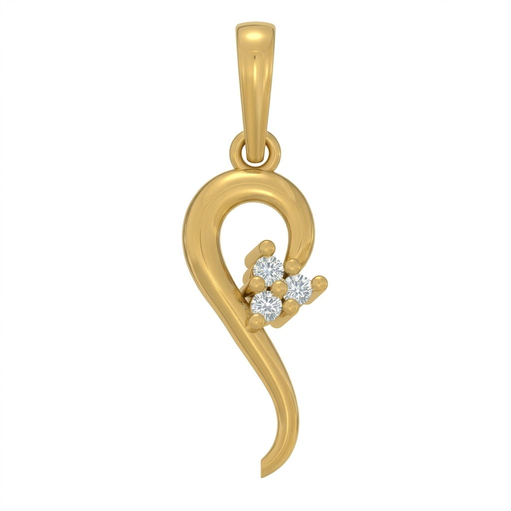 Slim Swirl Heart Pendant