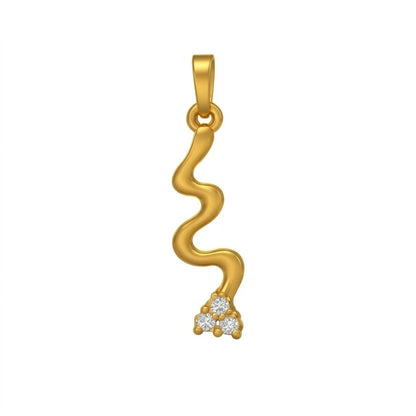 Fluid Wave Drop Diamond Gold Pendant