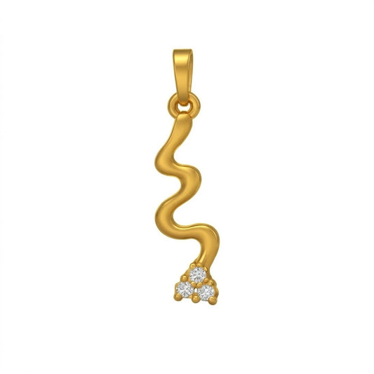 Fluid Wave Drop Diamond Gold Pendant