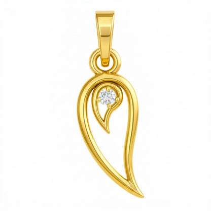 Graceful Flowing Curve Diamond Gold Pendant