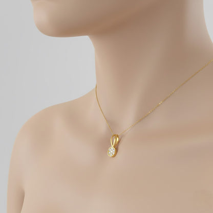 Classic Cluster Drop Diamond Gold Pendant