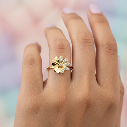 Blossom Luxe Diamond Gold Ring