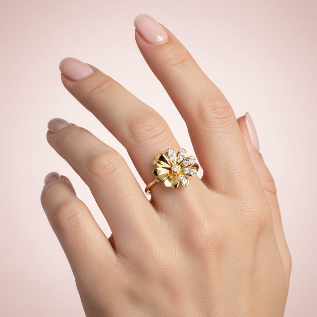 Blossom Luxe Diamond Gold Ring