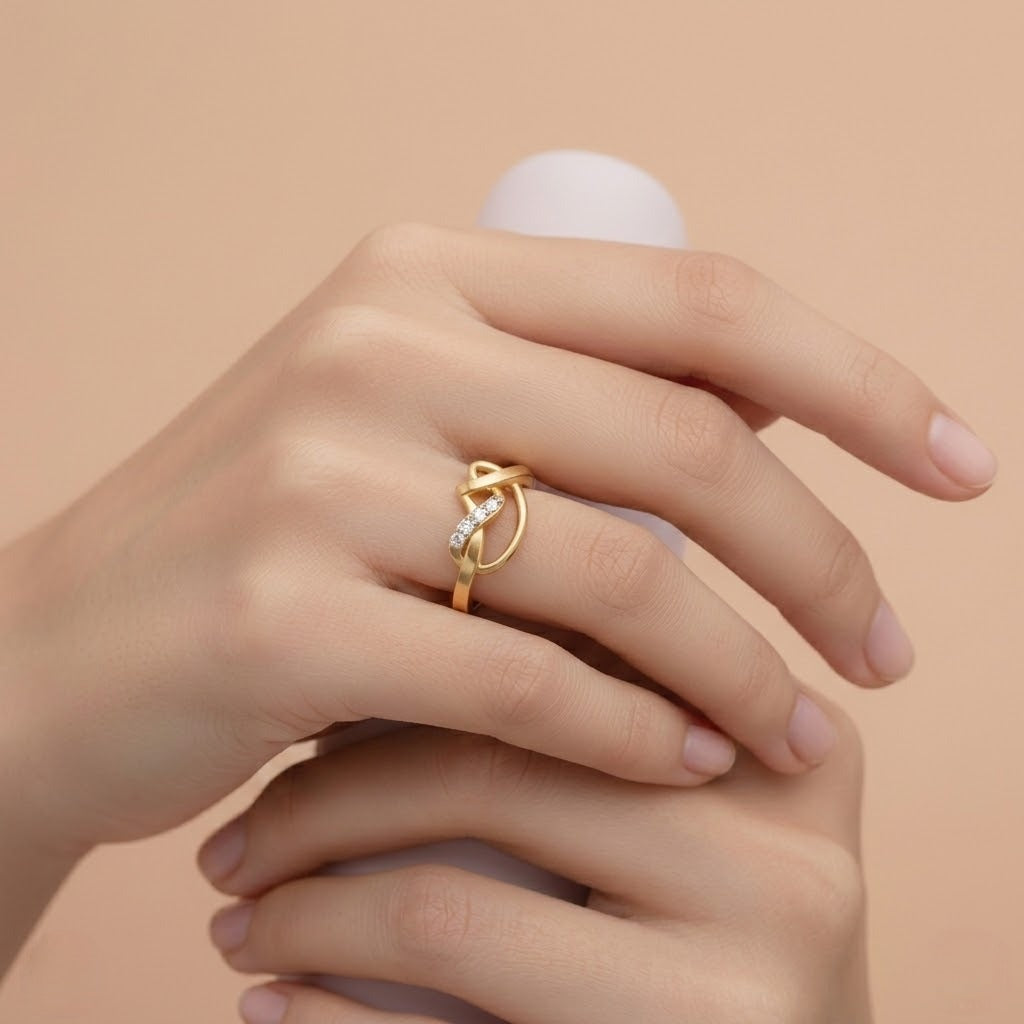 Looping Ribbon Sparkle Ring