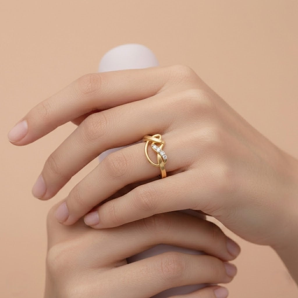 Looping Ribbon Sparkle Ring