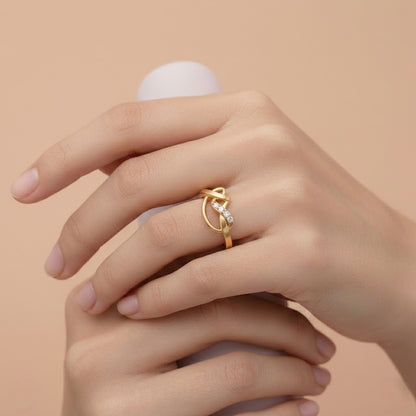 Looping Ribbon Sparkle Ring
