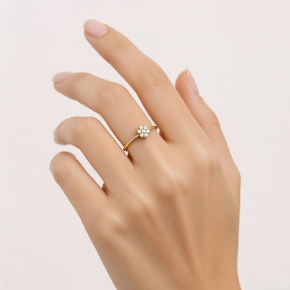 Golden Bloom Diamond Ring