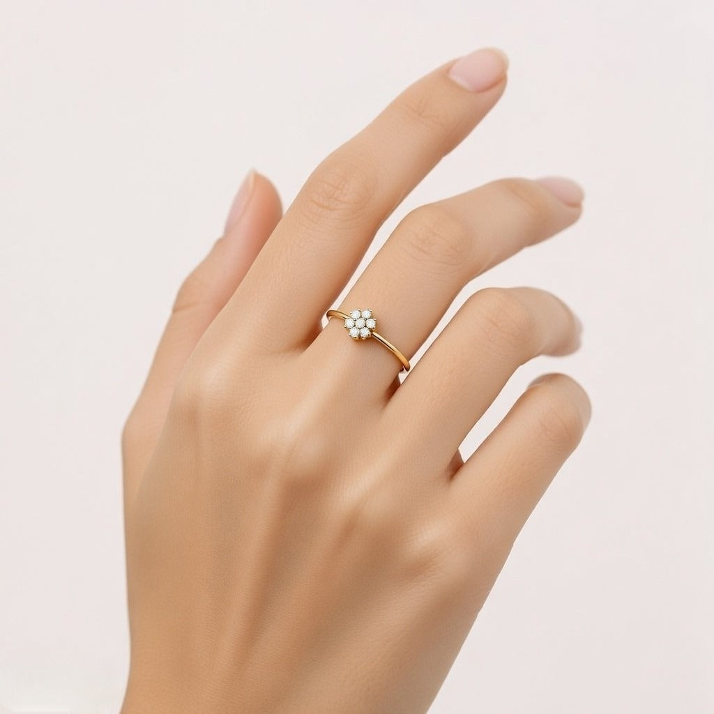 Golden Bloom Diamond Ring