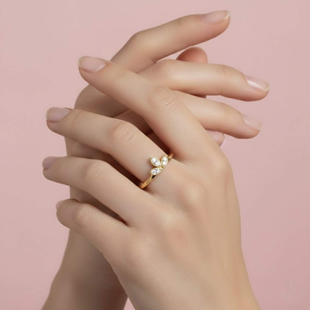 Tiara Petal Sparkle Ring