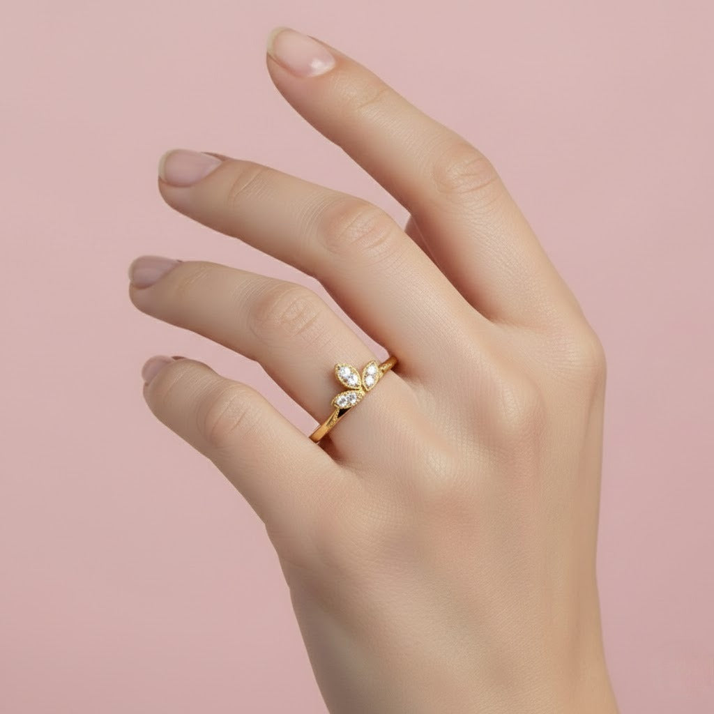 Tiara Petal Sparkle Ring