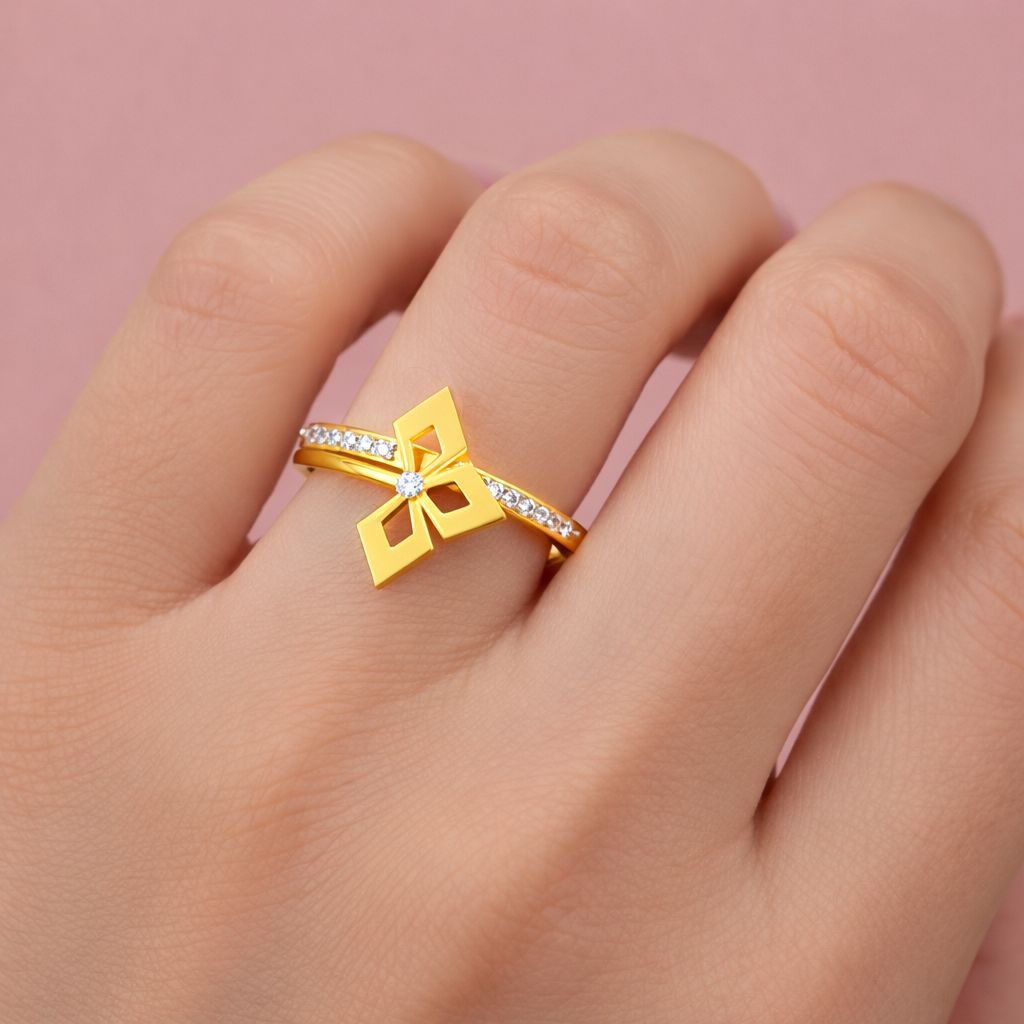 Geometric Drop Accent Ring