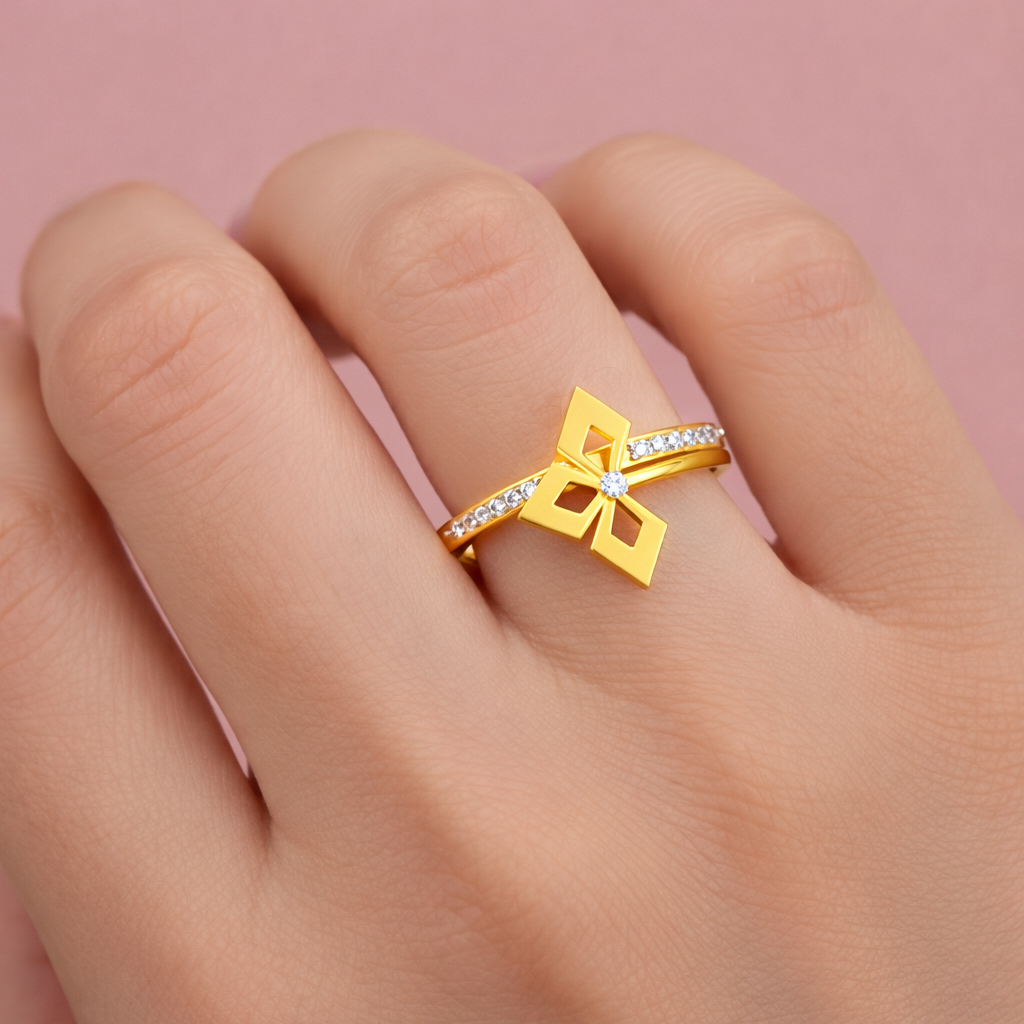 Geometric Drop Accent Ring