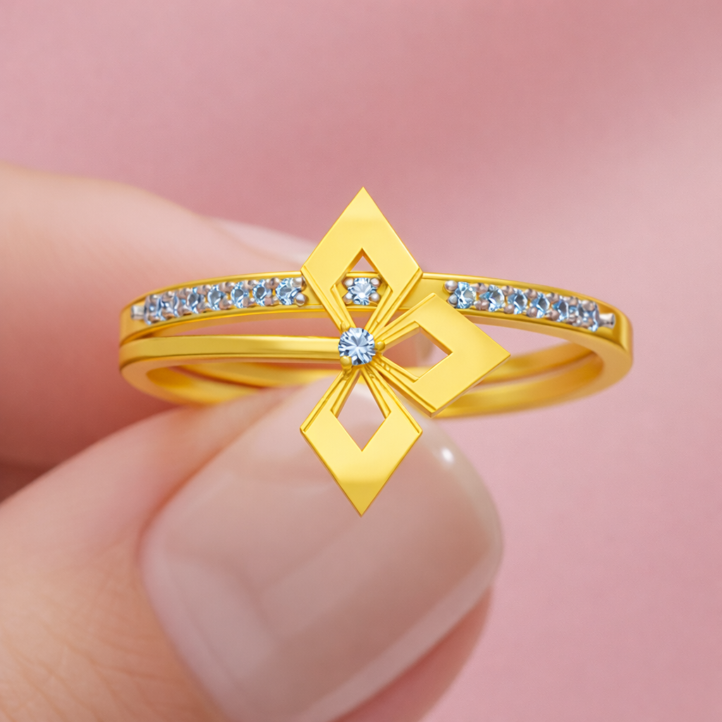 Geometric Drop Accent Ring