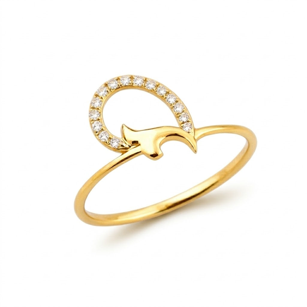 Curved Halo Design Ring
