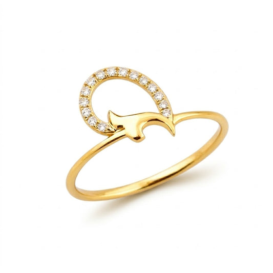 Curved Halo Design Ring