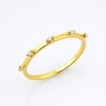 Sleek Three-Stone Bar Ring