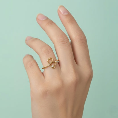 Dual Heart Design Ring