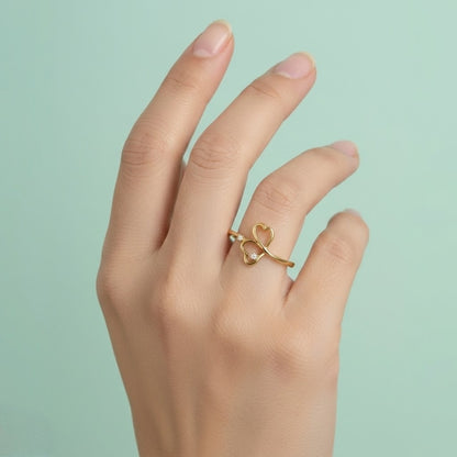 Dual Heart Design Ring