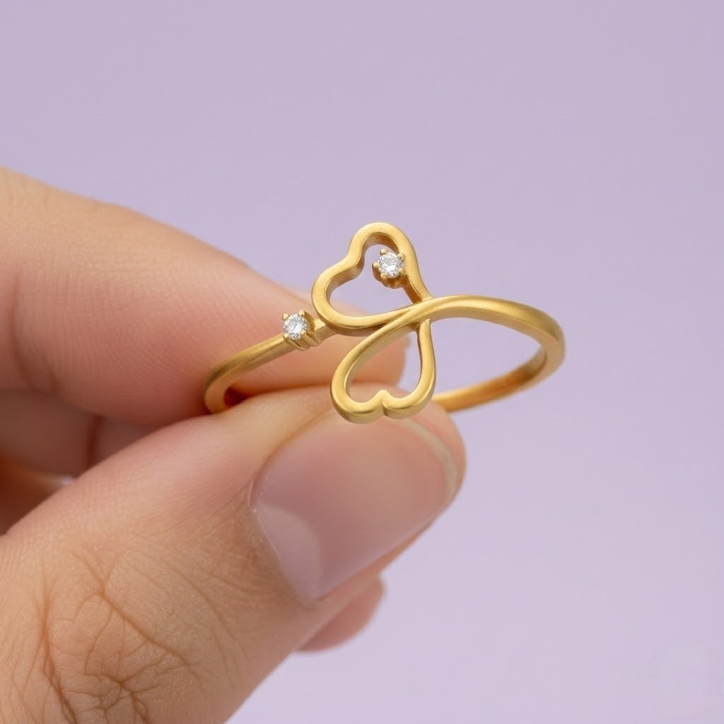 Dual Heart Design Ring