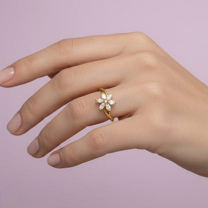 Floral Twist Diamond Ring