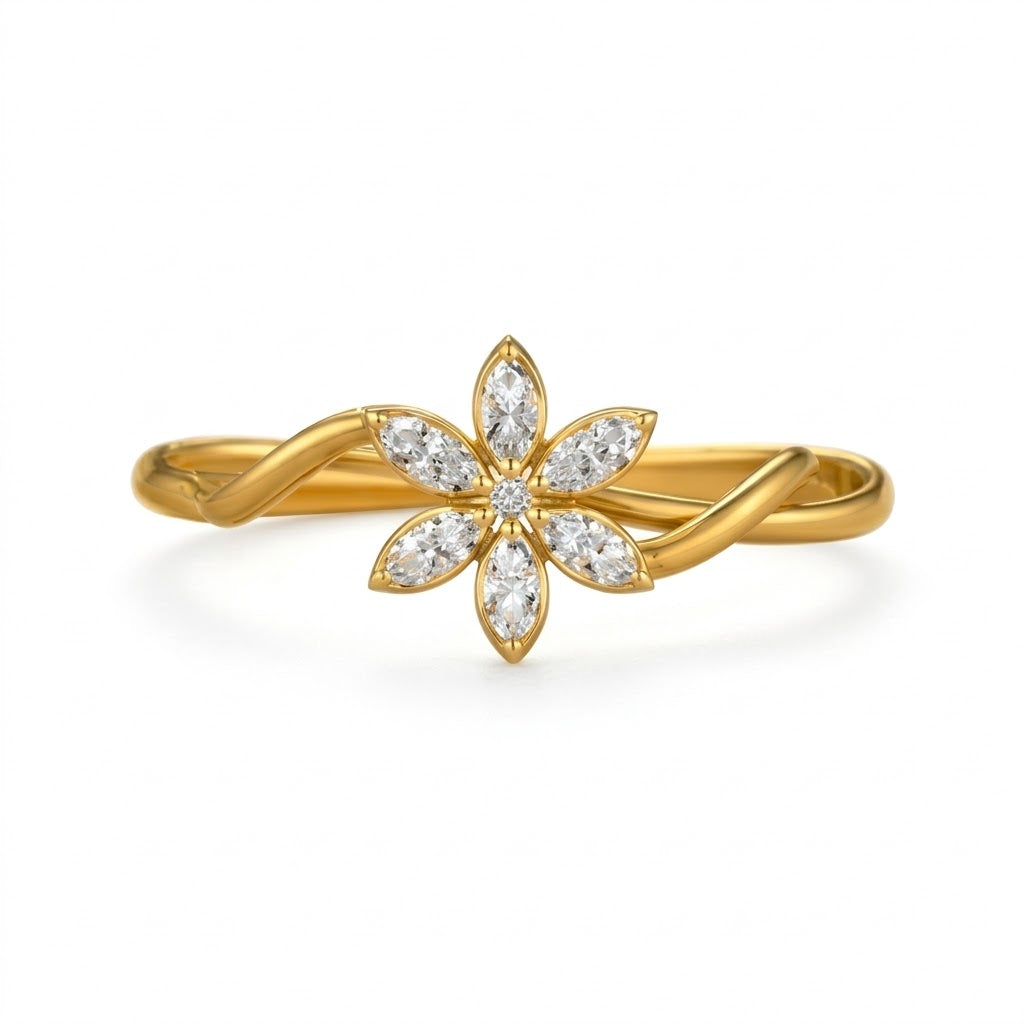 Floral Twist Diamond Ring