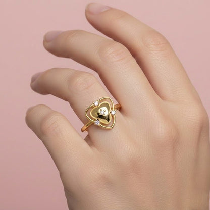 Heart Floral Design Ring