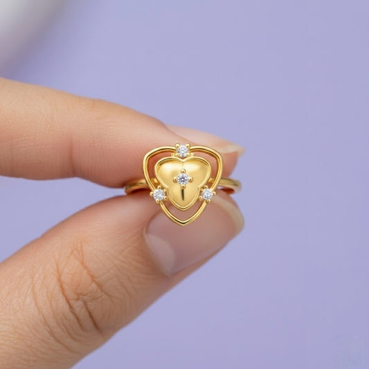 Heart Floral Design Ring