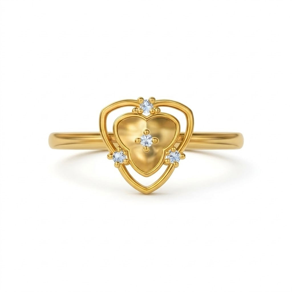 Heart Floral Design Ring