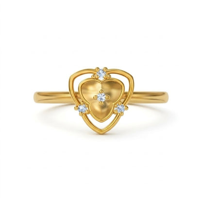 Heart Floral Design Ring