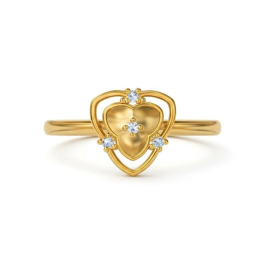 Heart Floral Design Ring
