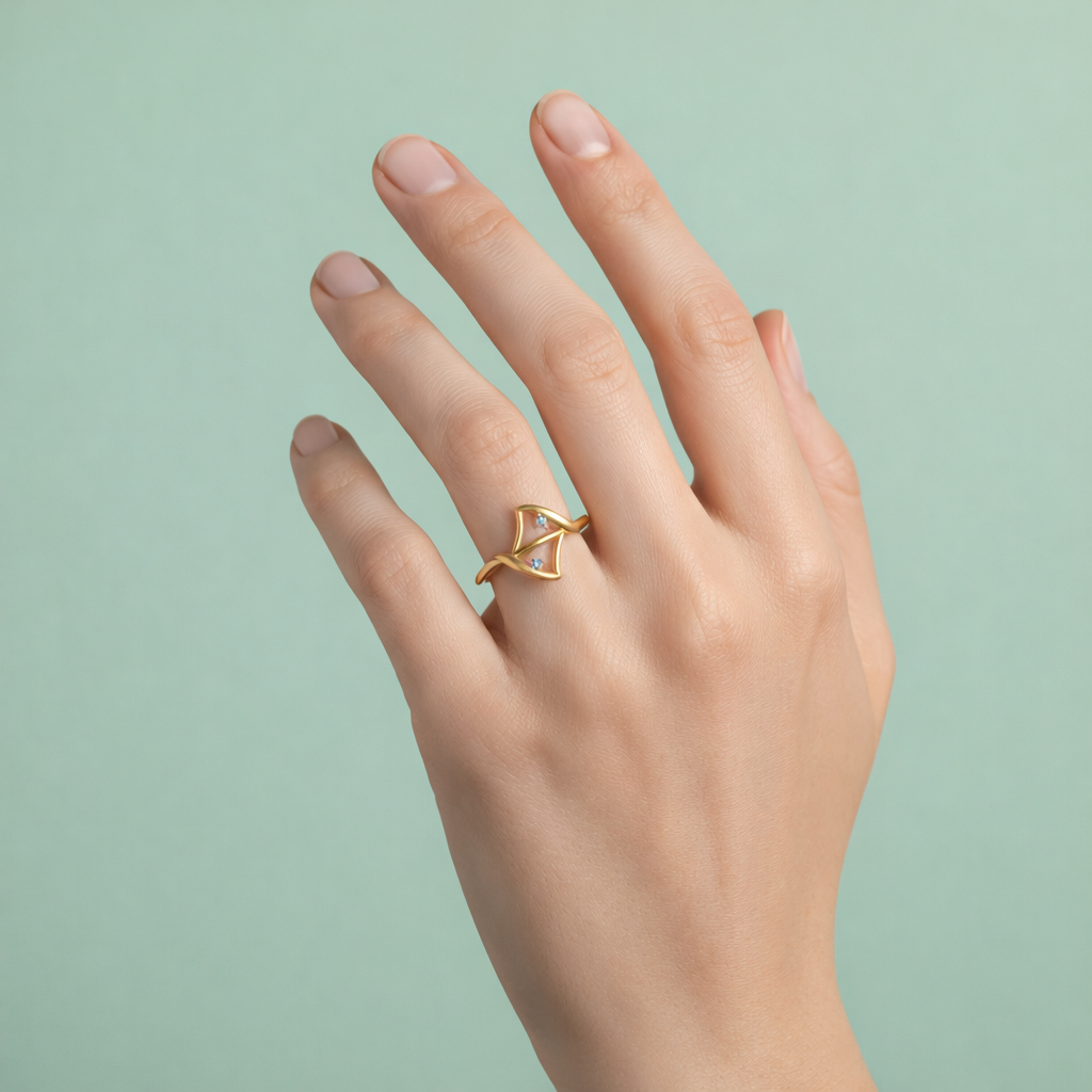 Twin Crossover Sparkle Ring
