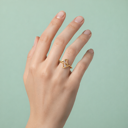 Twin Crossover Sparkle Ring