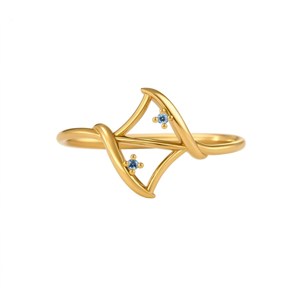 Twin Crossover Sparkle Ring