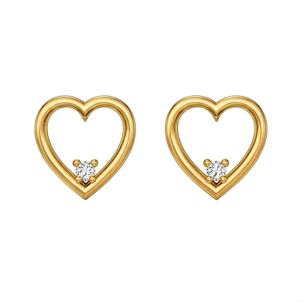Minimal Open Heart Earring