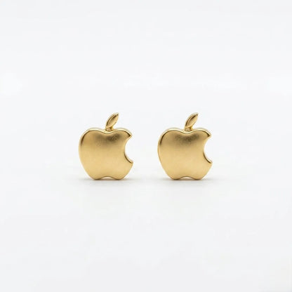 9K Gold Apple Bite Second Stud Earrings