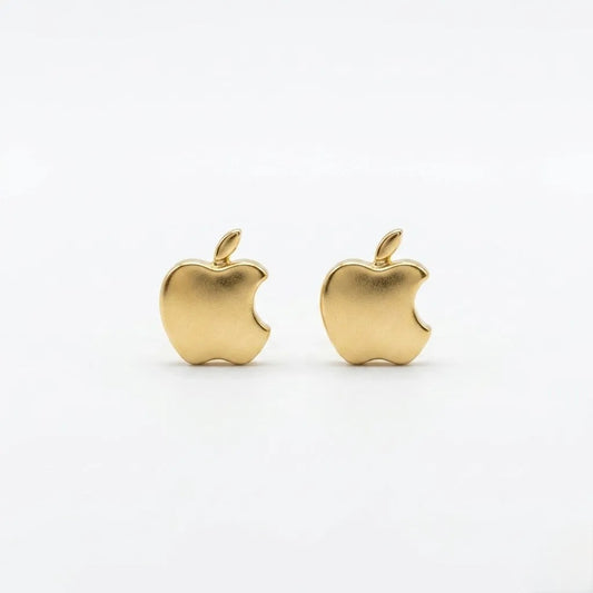 9K Gold Apple Bite Second Stud Earrings
