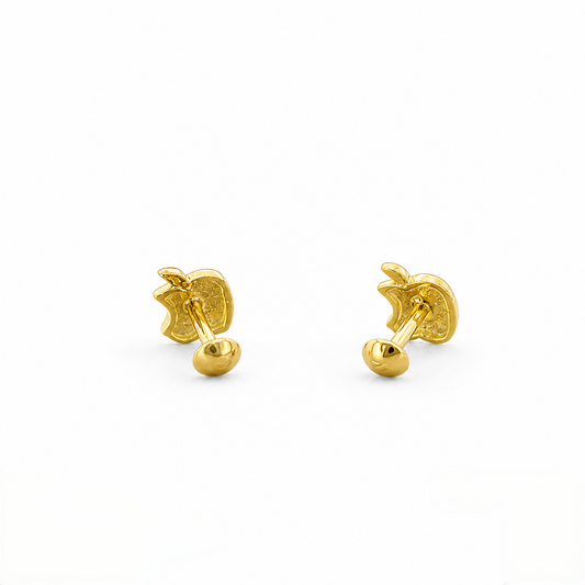 9K Gold Apple Bite Second Stud Earrings