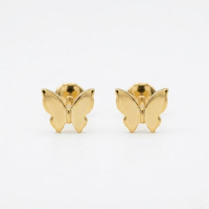 9K Gold Mini Butterfly Second Stud Earrings