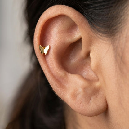 9K Gold Mini Butterfly Second Stud Earrings