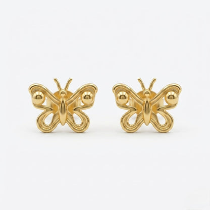 9K Gold Grace Butterfly Second Stud Earrings