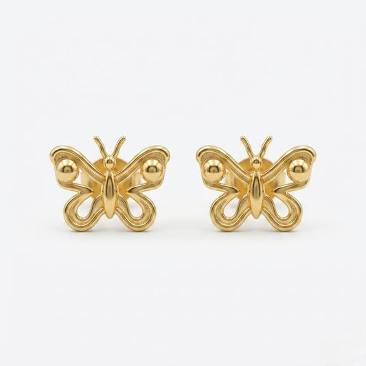 9K Gold Grace Butterfly Second Stud Earrings