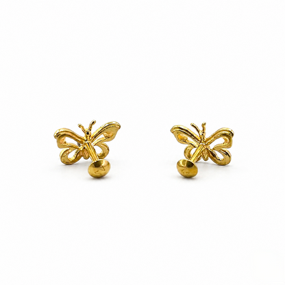 9K Gold Grace Butterfly Second Stud Earrings