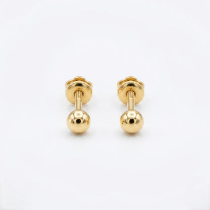 9K Gold Classic Ball  Second Stud Earrings