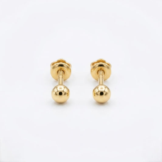 9K Gold Classic Ball  Second Stud Earrings