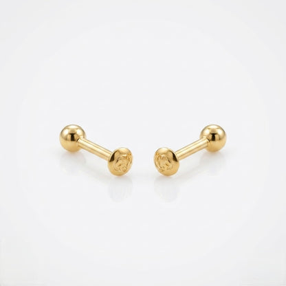 9K Gold Classic Ball  Second Stud Earrings