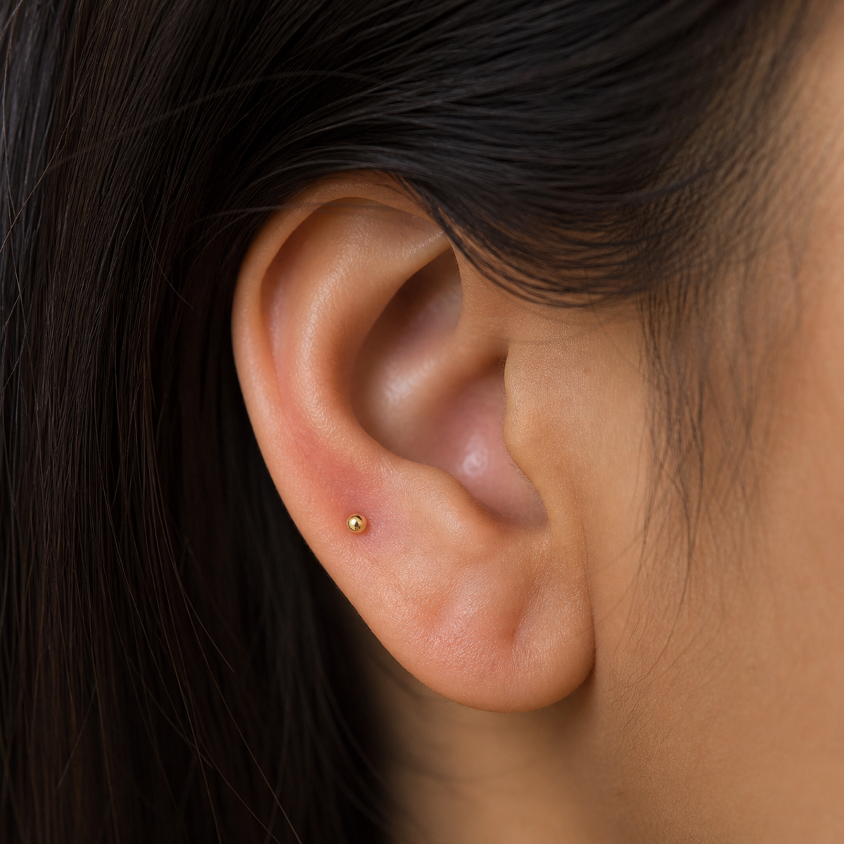 9K Gold Classic Ball  Second Stud Earrings