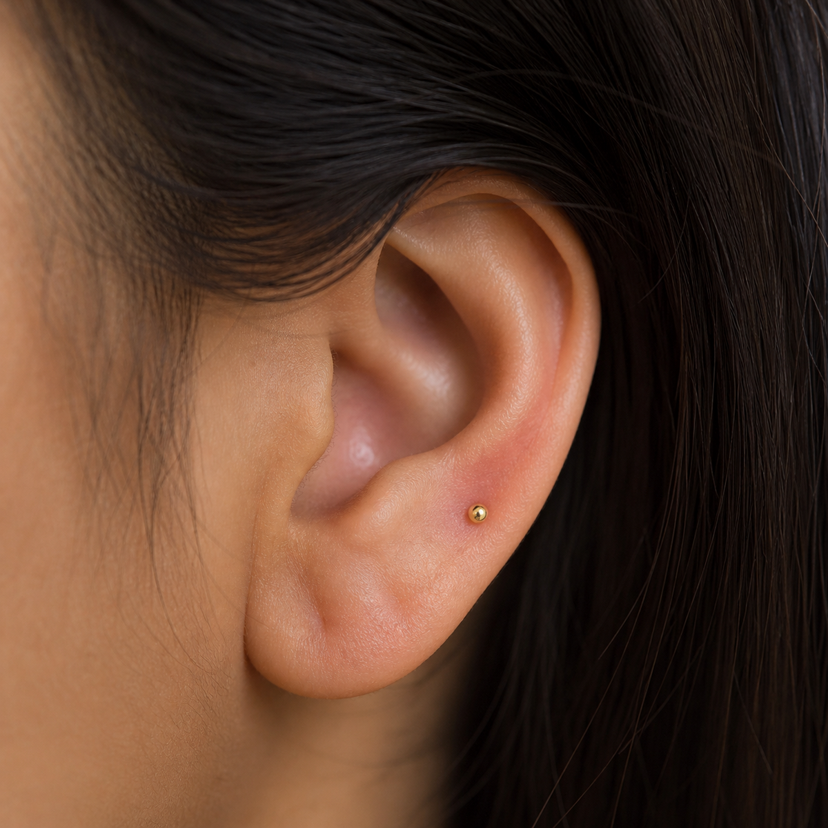 9K Gold Classic Ball  Second Stud Earrings